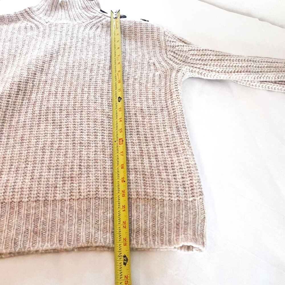 J. Crew Button Shoulder Mockneck Sweater Ivory Rainbow Mauve Supersoft Small - Picture 9 of 10
